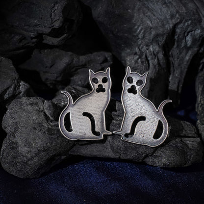 Nayana- Silver Brass oxidised stud earrings