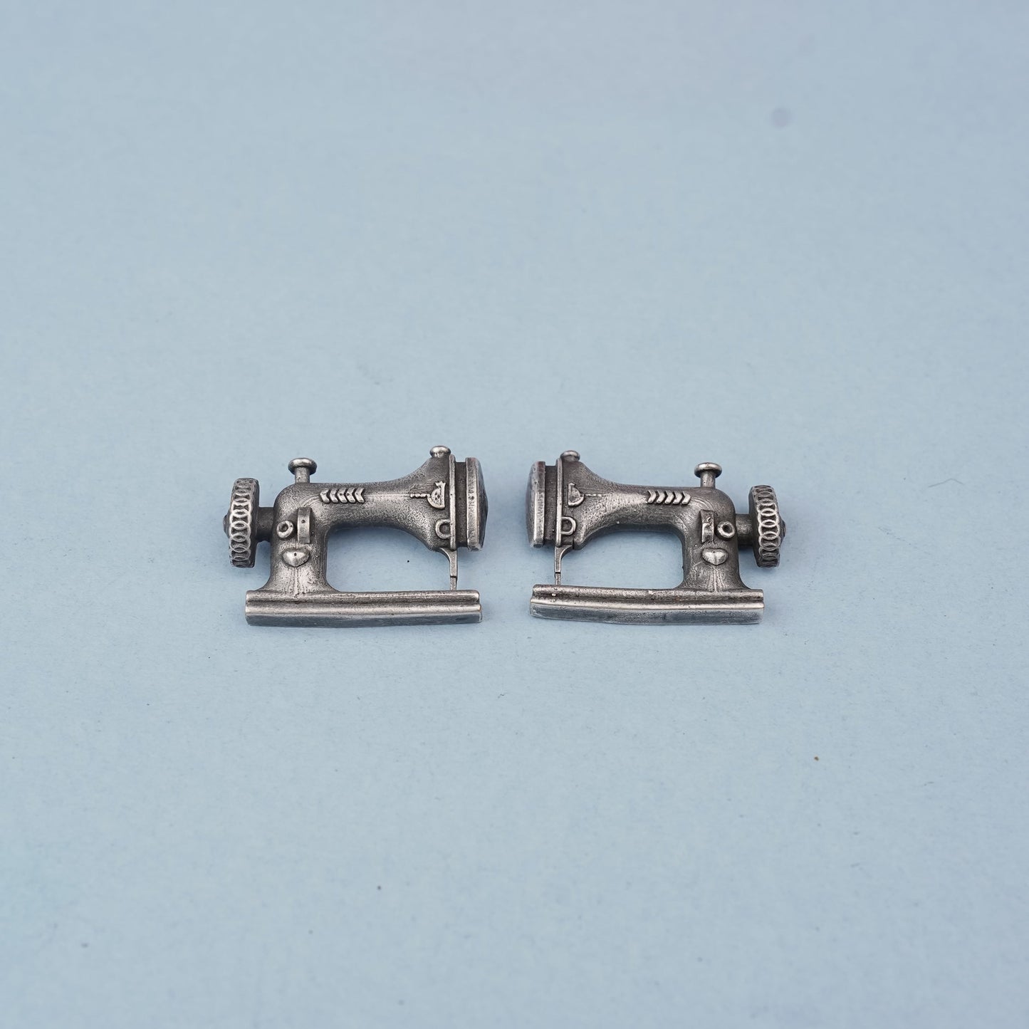 Darji- Silver Brass oxidised stud earrings