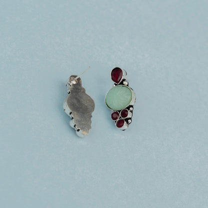 ShilpaRatna- Brass Stone-Studded stud earrings(Green)