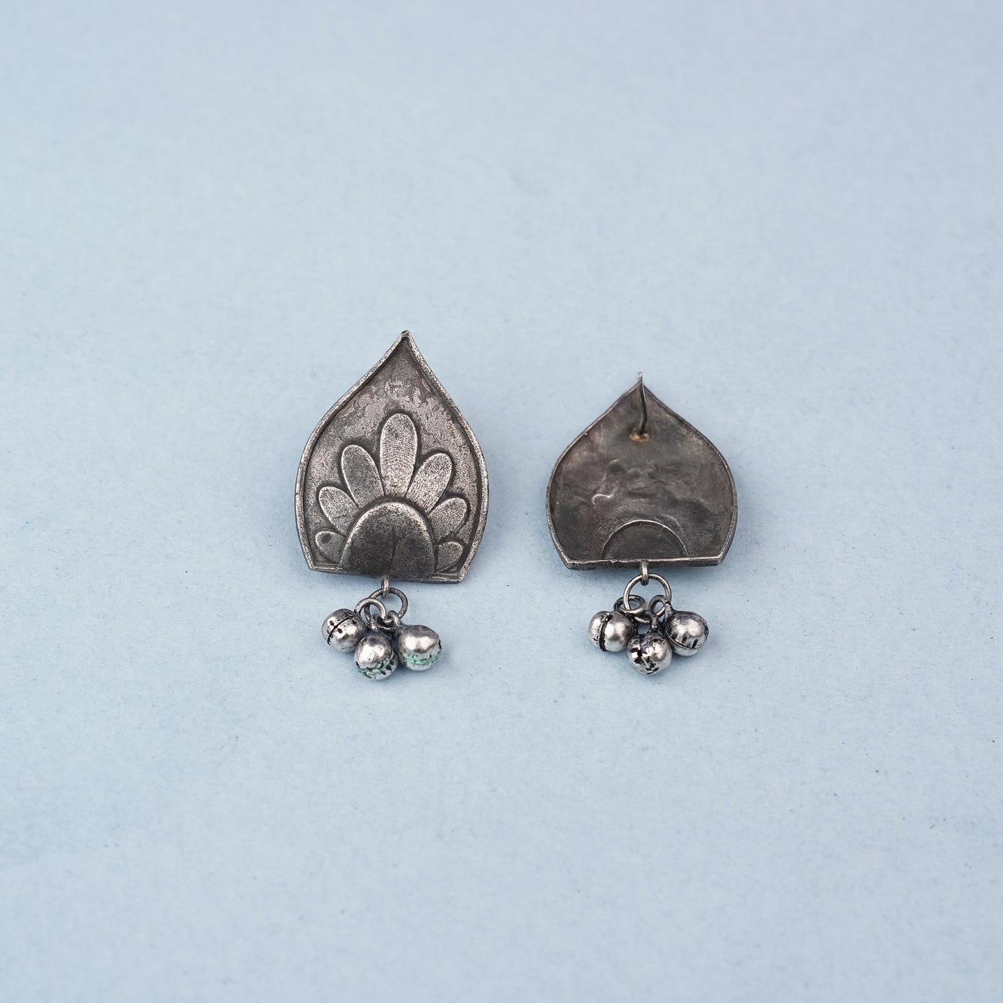 Nivedita- Silver Brass Oxidisd dangler earrings