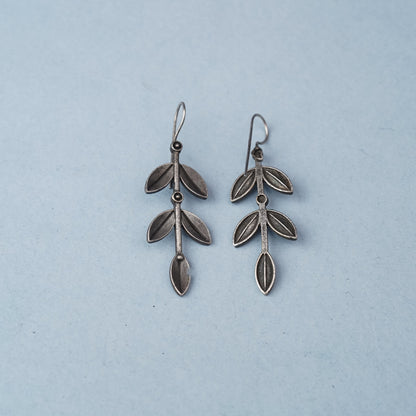 Parna- Silver Brass Oxidised dangler earrings