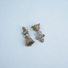 Dual toned Antique polish Brass Danglers