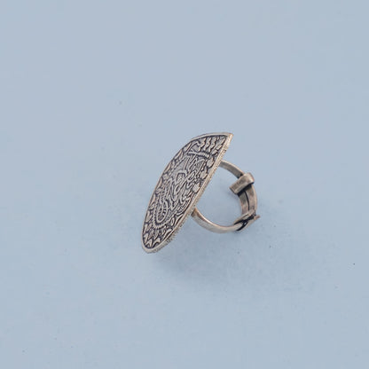 Manohari- Silver oxidised ring