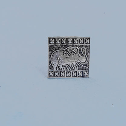 Tejomayi- Silver oxidised ring