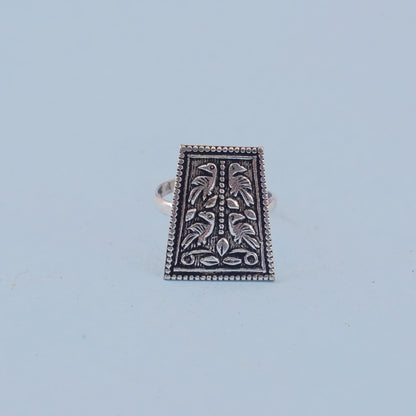 Suvrata- Silver oxidised ring