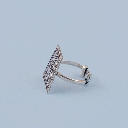 Suvrata- Silver oxidised ring