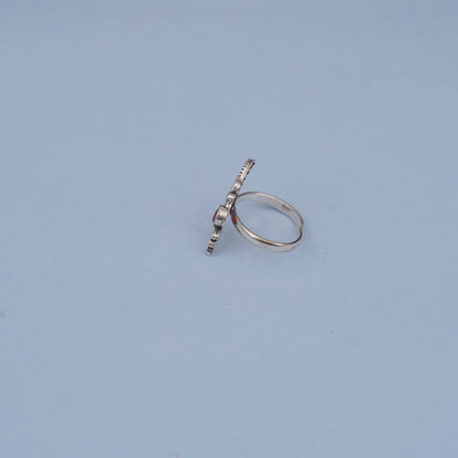 Pankh- Silver oxidised ring
