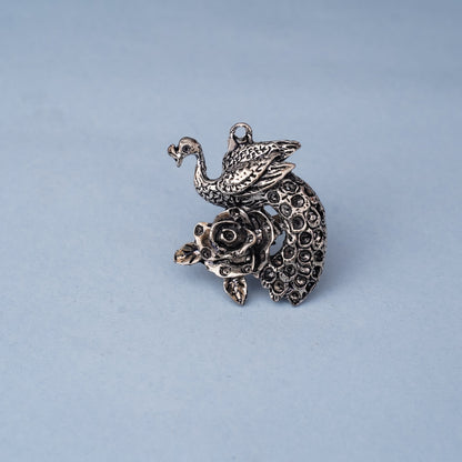 Morvalli- Silver oxidised ring
