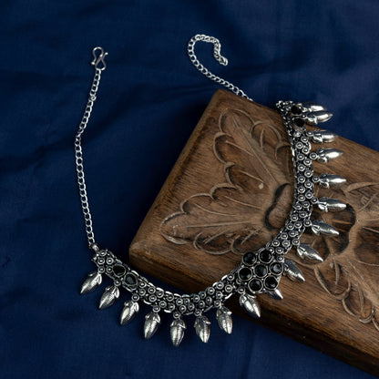 Rupangi- Black stone Brass Neckpiece