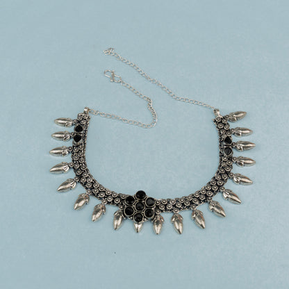 Rupangi- Black stone Brass Neckpiece
