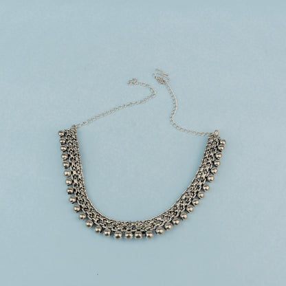 Charita- stone Brass Neckpiece(Red)
