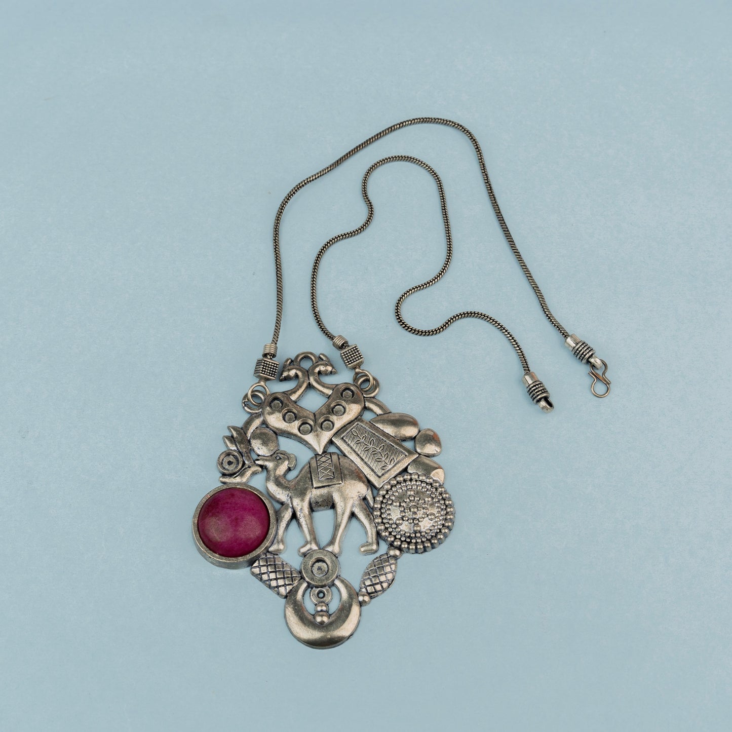 Maitri- Rajasthani Oxidised Neckpiece(Red)