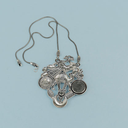 Maitri- Rajasthani Oxidised Neckpiece(Green)