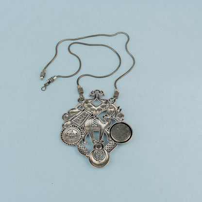 Maitri- Rajasthani Oxidised Neckpiece(Sky Blue)