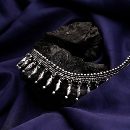 Shyamalika- Brass Oxidised Necklace