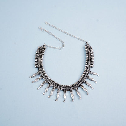 Shyamalika- Brass Oxidised Necklace