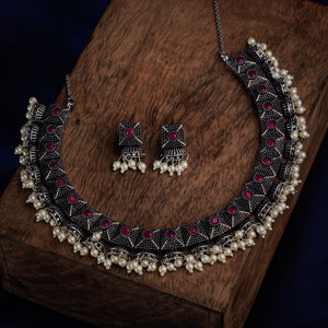 Oxidised Necklace Set