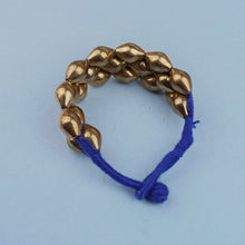 Blue Threaded Brass Bracelet