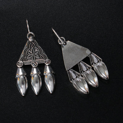 SitaaraJhal- Silver Brass Oxidised dangler earrings