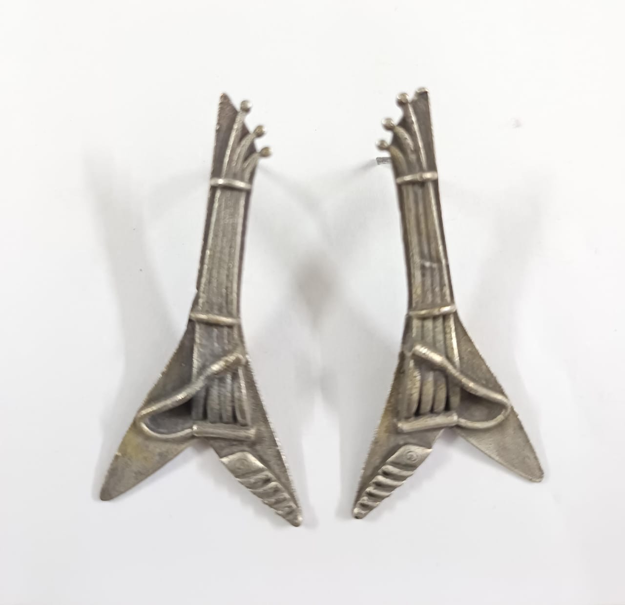 Ragini- Silver Brass oxidised stud earrings